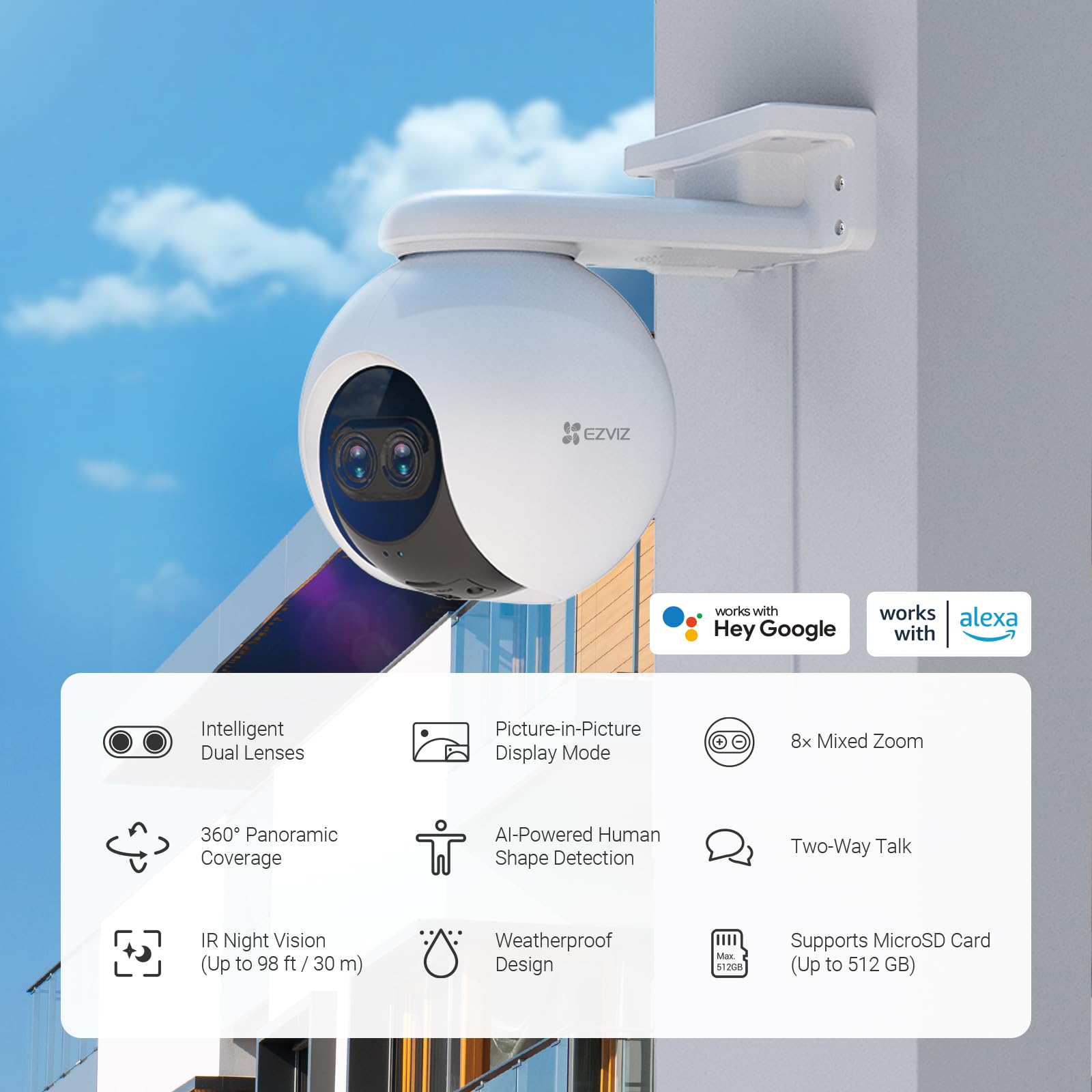 Foto 2 | Cámara De Seguridad Ezviz C8pf 1080p Pan/tilt/zoom Wifi Ip65 - Venta Internacional.