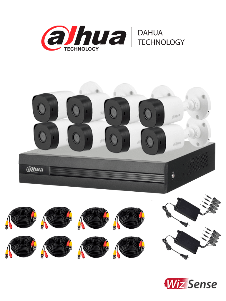 Cámaras de Seguridad Dahua DH-KIT/XVR1B08-I/8-B1A21N-0360 8 Unidades + Accesorios Incluidos