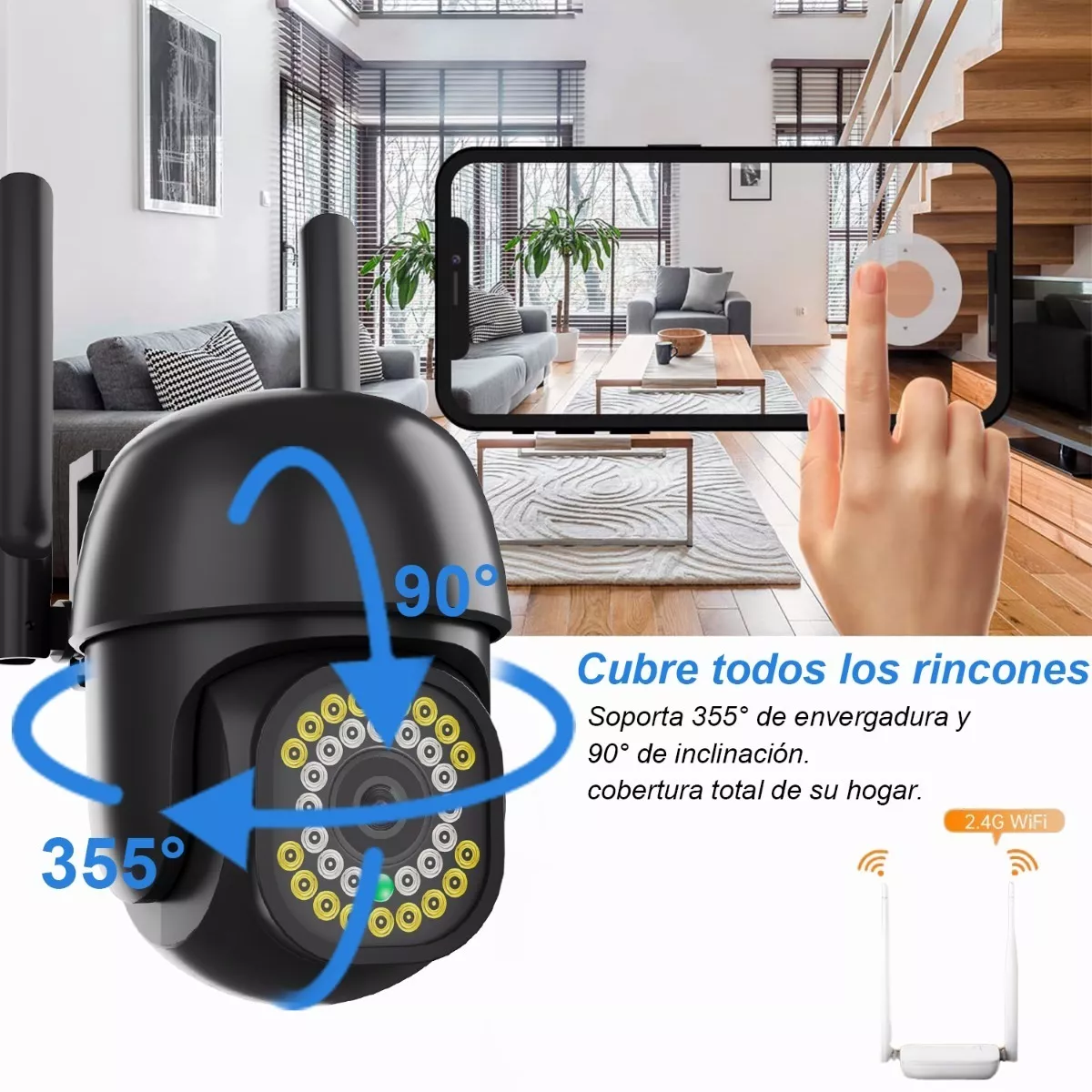 Foto 3 pulgar | Cámara de Seguridad Eo Safe Imports Esi-6163 color Negro Wifi Exterior Inalámbrica con Alarma