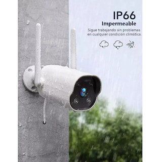 Foto 2 | Cámara de Seguridad Eo Safe Imports Esi-6176 color Blanco Wifi Exterior Inalámbrica con Alexa