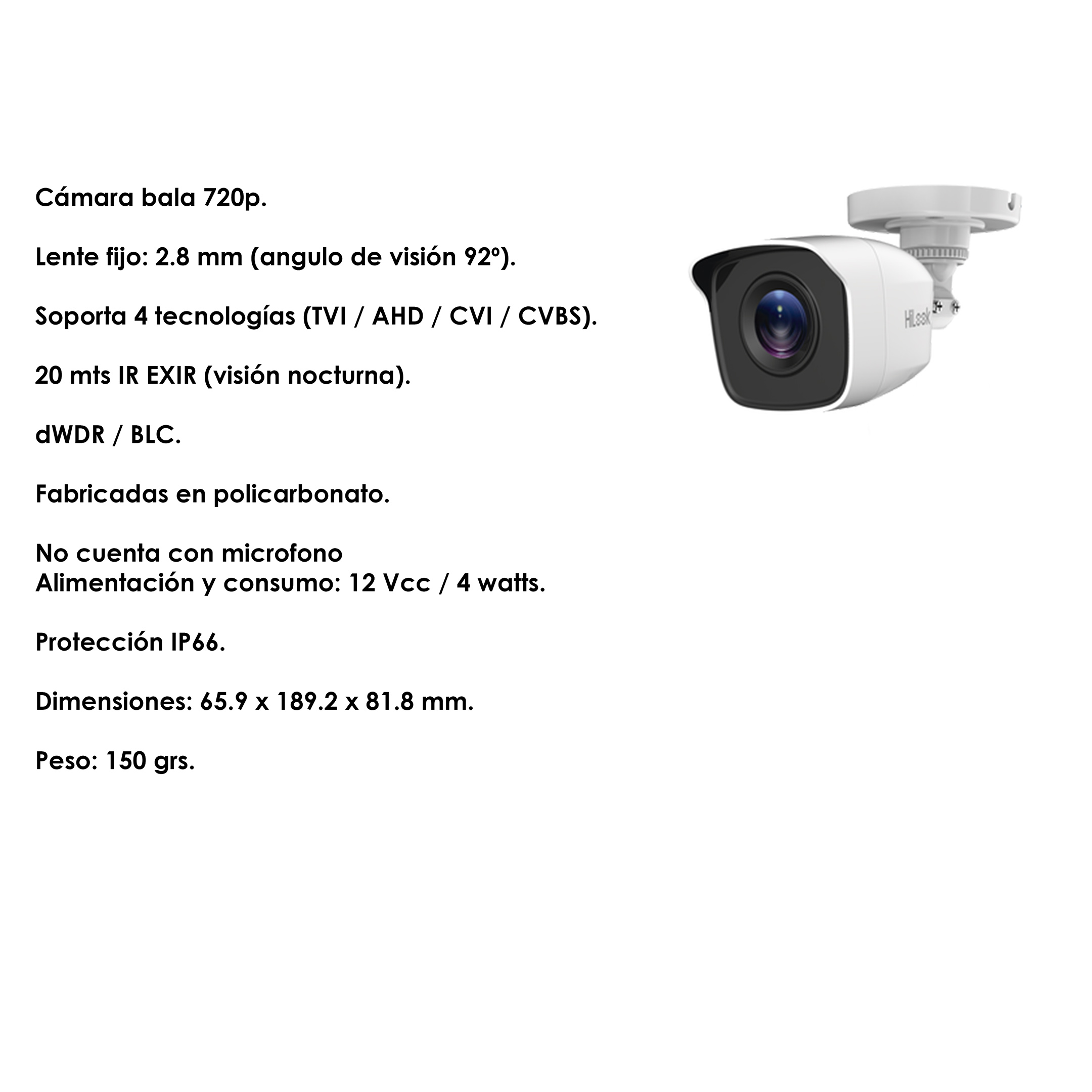 Foto 4 pulgar | Kit Cámaras de Vigilancia HD HILOOK BY HIKVISION 720 P para Exterior Vista en App