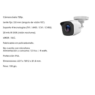 Foto 3 | Kit Cámaras de Vigilancia HD HILOOK BY HIKVISION 720 P para Exterior Vista en App
