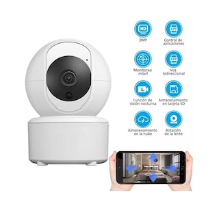 Foto 2 | Cámara de Seguridad Eo Safe Imports Esi-8026 3mp FHD con Wifi y Visión Nocturna Blanco