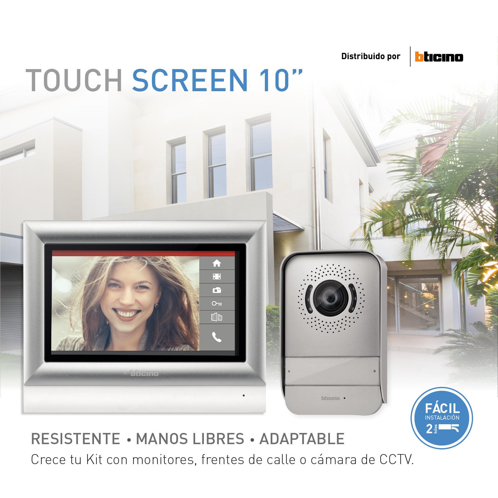 Foto 4 | Sistema de Videointerfón a color manos libres y monitor touch screen 10"