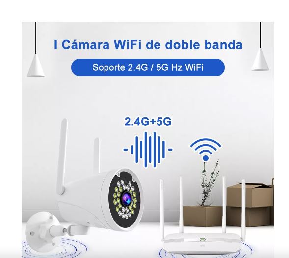 Foto 3 pulgar | Cámara de Seguridad 5g Wifi con Alarma para Exterior