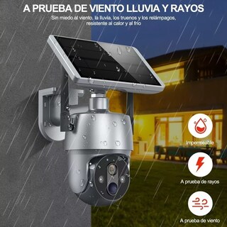 Foto 3 | Cámara De Seguridad Inalámbrica Con Panel Solar Wifi Eo Safe Imports Esi-13255 Gris