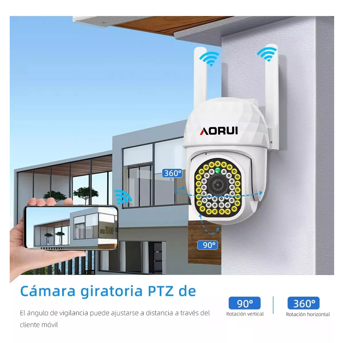 Foto 3 pulgar | Cámara de Seguridad Hd Wifi de Visión Nocturna Alarma Eo Safe Imports Esi-14827 Blanco 2 Piezas