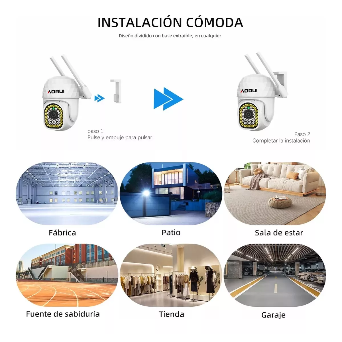 Foto 4 pulgar | Cámara de Seguridad Hd Wifi de Visión Nocturna Alarma Eo Safe Imports Esi-14827 Blanco 2 Piezas