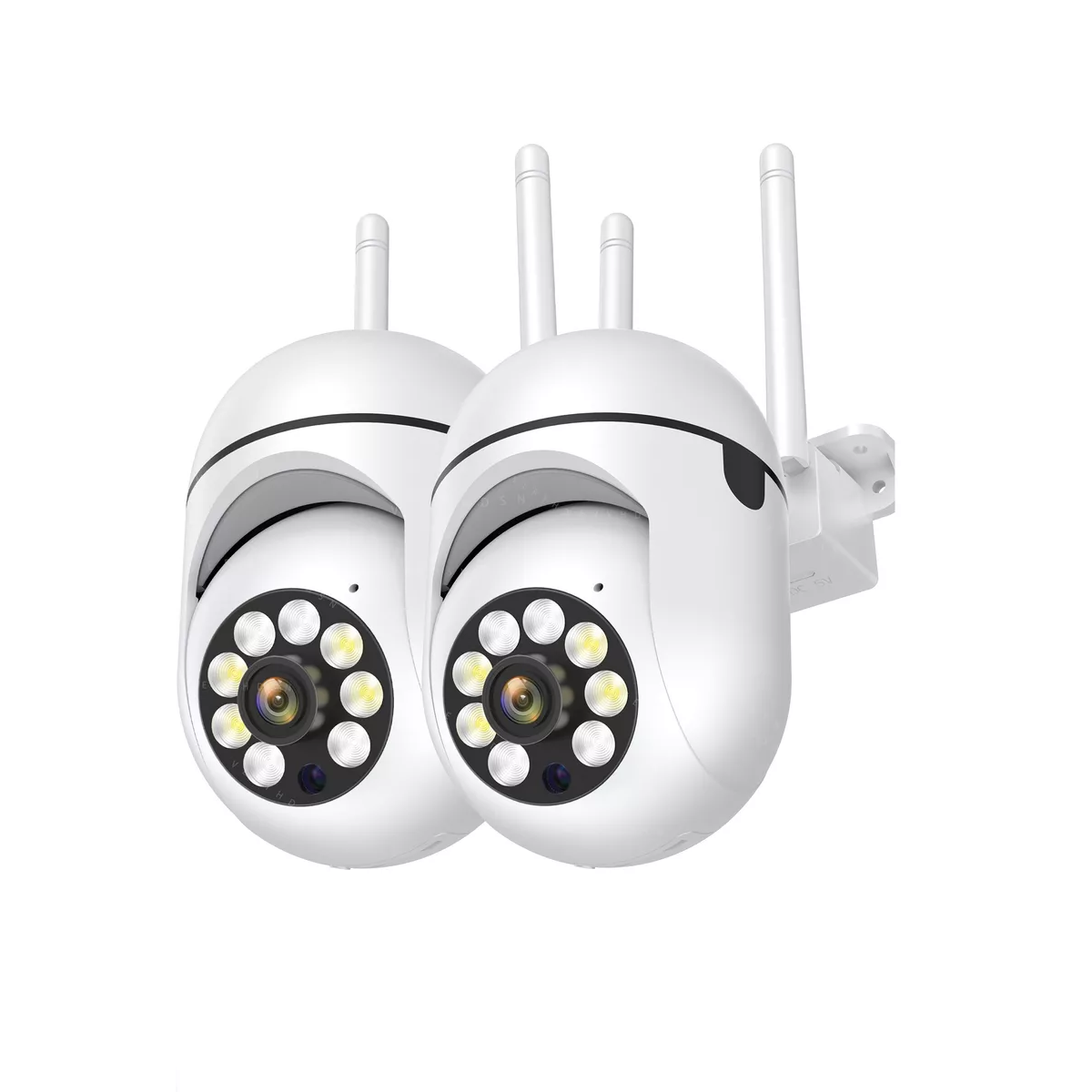 Cámara de Seguridad Wifi 360° Hd 3mp con Alarma Eo Safe Imports Esi-14829 Blanco 2 Piezas