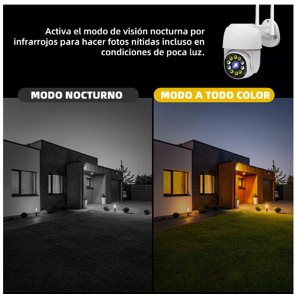 Foto 5 | Cámara De Seguridad Exterior Wifi Cámara De Vigilancia 360°