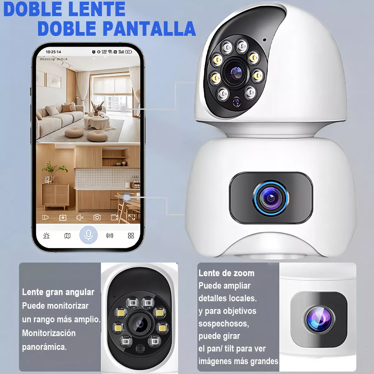 Foto 3 pulgar | Camara De Seguridad Interior 5g Wifi Doble Pantalla 390eyes Eo Safe Imports Esi-16614 Blanco