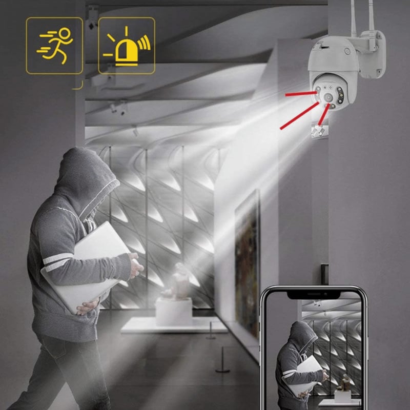 Foto 2 | Cámara De Vigilancia Wifi 24/7 Exterior Con Sensor de Movimiento.