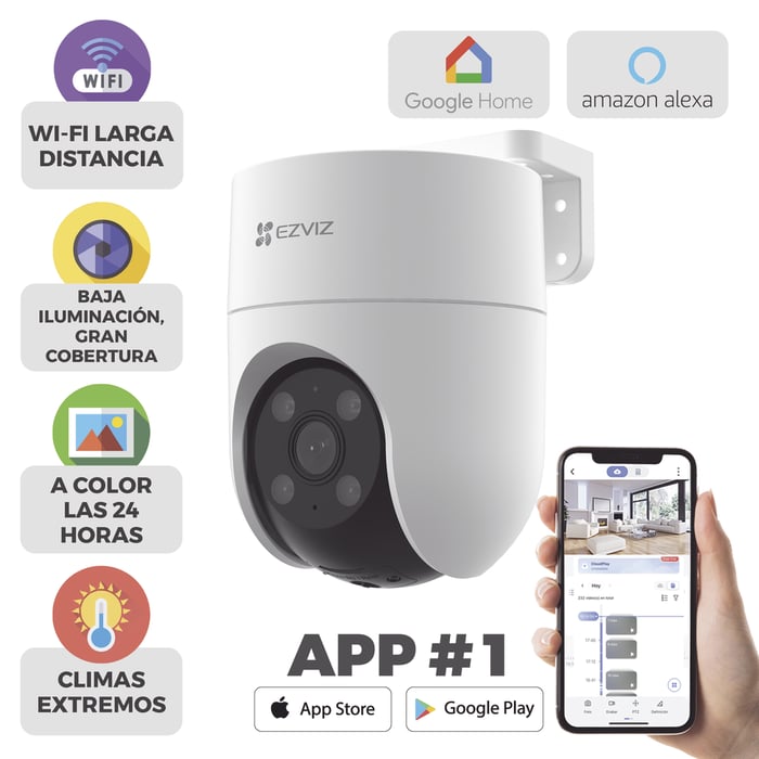 Foto 7 pulgar | Camara Pt Wifi / 2 Megapixel / Cobertura 360° / Detección Humana / Seguimiento Inteligente / Sirena / Luz Parpa