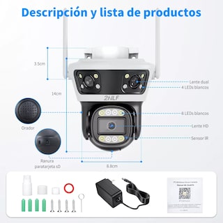 Foto 3 | Cámara de Seguridad Exterior 3 Lentes 3 Pantalla Zoom Digital Eo Safe Imports ESI-18181 Multicolor