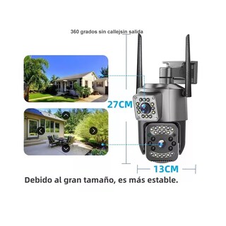 Foto 2 | Cámara De Seguridad Wifi Full Hd De Doble Lente Eo Safe Imports Esi-18289 Gris