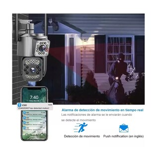 Foto 3 | Cámara De Seguridad Wifi Full Hd De Doble Lente Eo Safe Imports Esi-18289 Gris