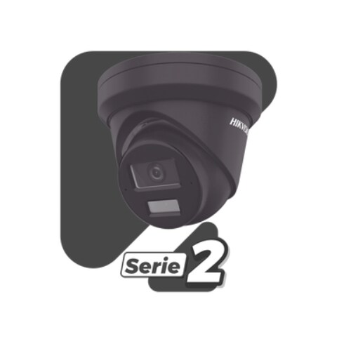 Camara Hikvision [dual Light + 2 Micrófonos Integrados] Turret Ip 4 Megapixel / Color Negro / Lente 2.8 Mm / 30 Mts Luz Blanca +