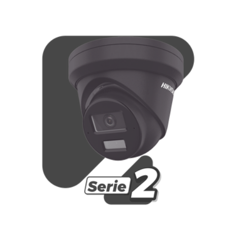 Camara Hikvision [dual Light + 2 Micrófonos Integrados] Turret Ip 4 Megapixel / Color Negro / Lente 2.8 Mm / 30