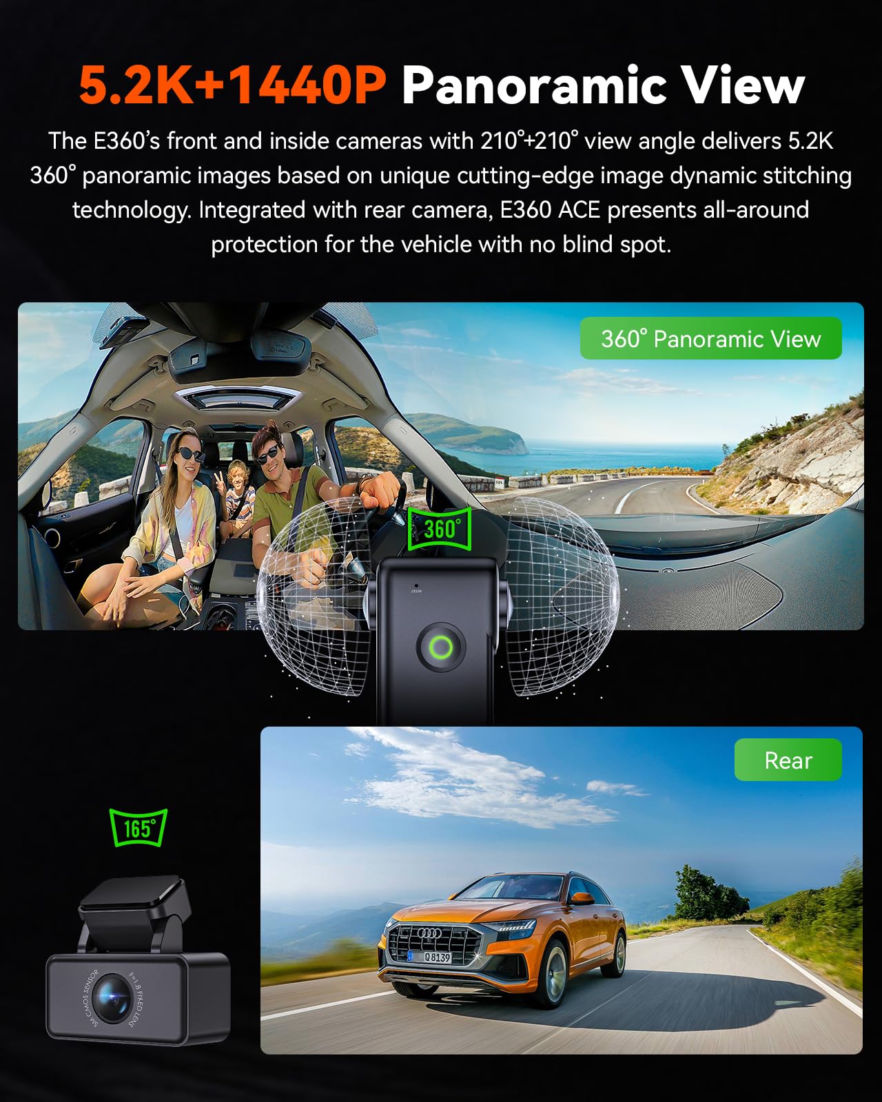 Foto 3 pulgar | Dash Cam Vantrue E360 Ace 5.2k, Wifi Panorámico De 360° Con Lte - Venta Internacional.