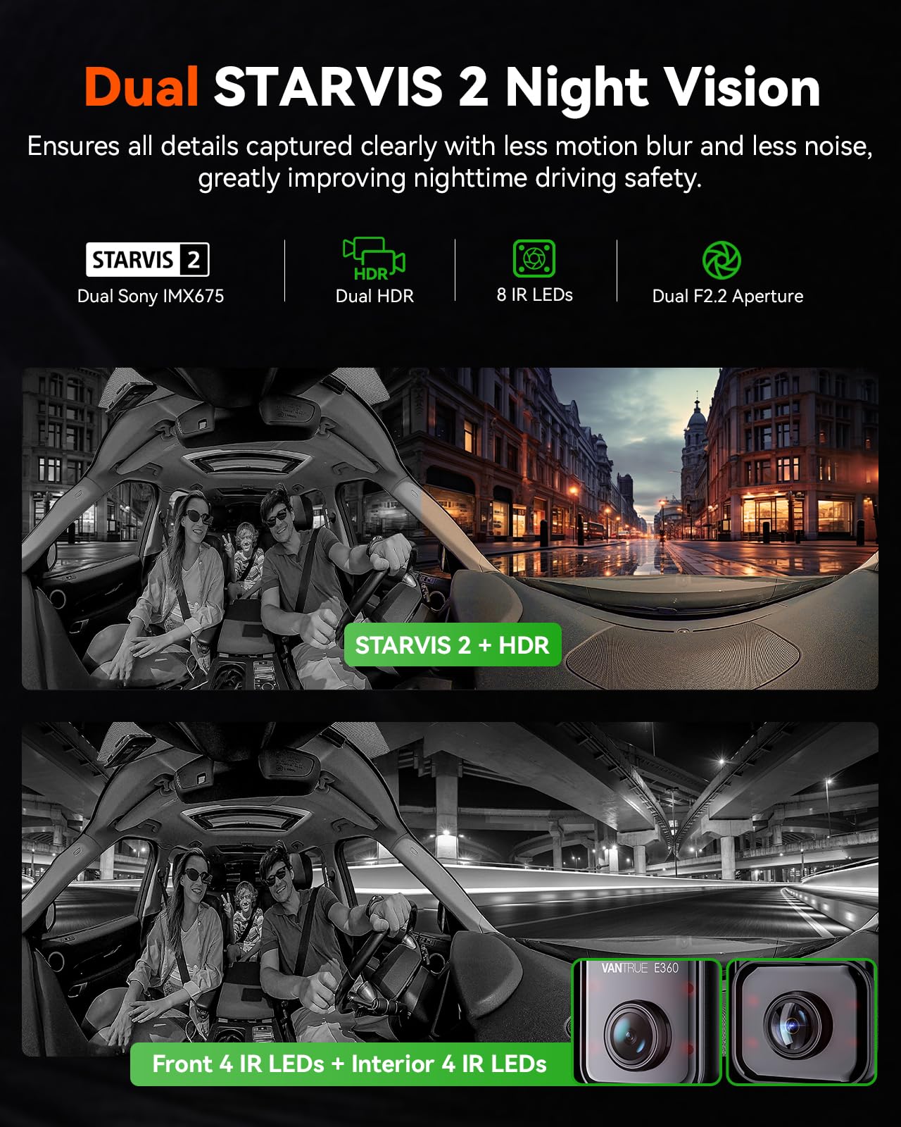 Foto 5 pulgar | Dash Cam Vantrue E360 Ace 5.2k, Wifi Panorámico De 360° Con Lte - Venta Internacional.