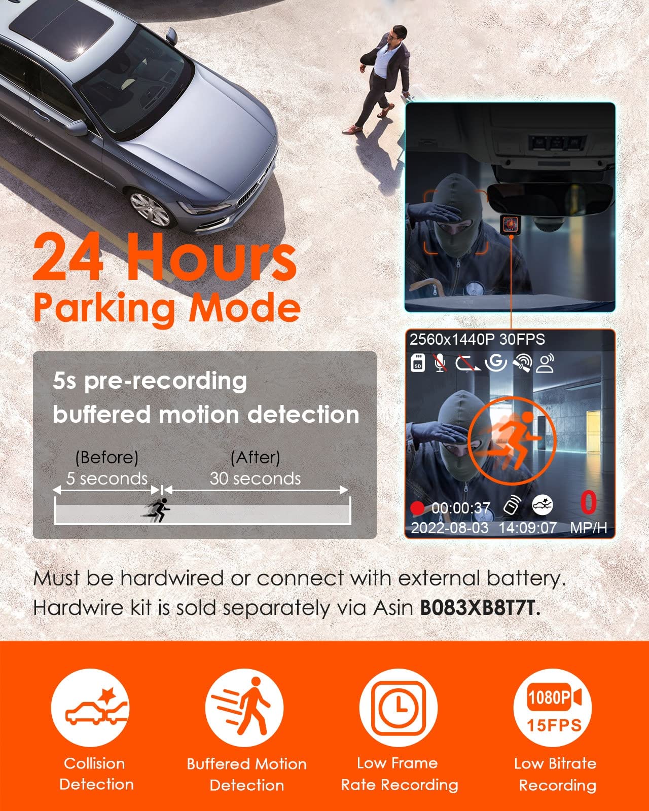 Foto 6 pulgar | Dash Cam Vantrue E1 Lite 1080p Wifi Con Gps Y Control De Velocidad - Venta Internacional.