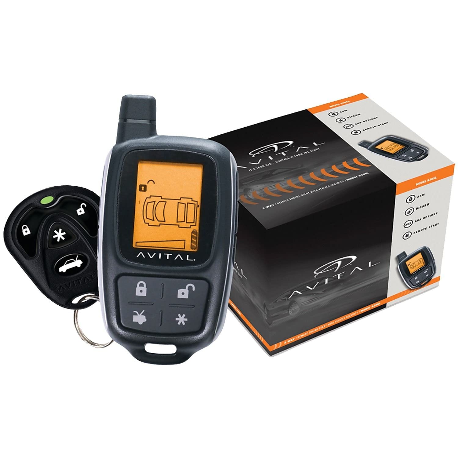 Sistema de Seguridad Avital 5305l con Control Remoto de Pantalla LCD de 2 Vías - Venta Internacional