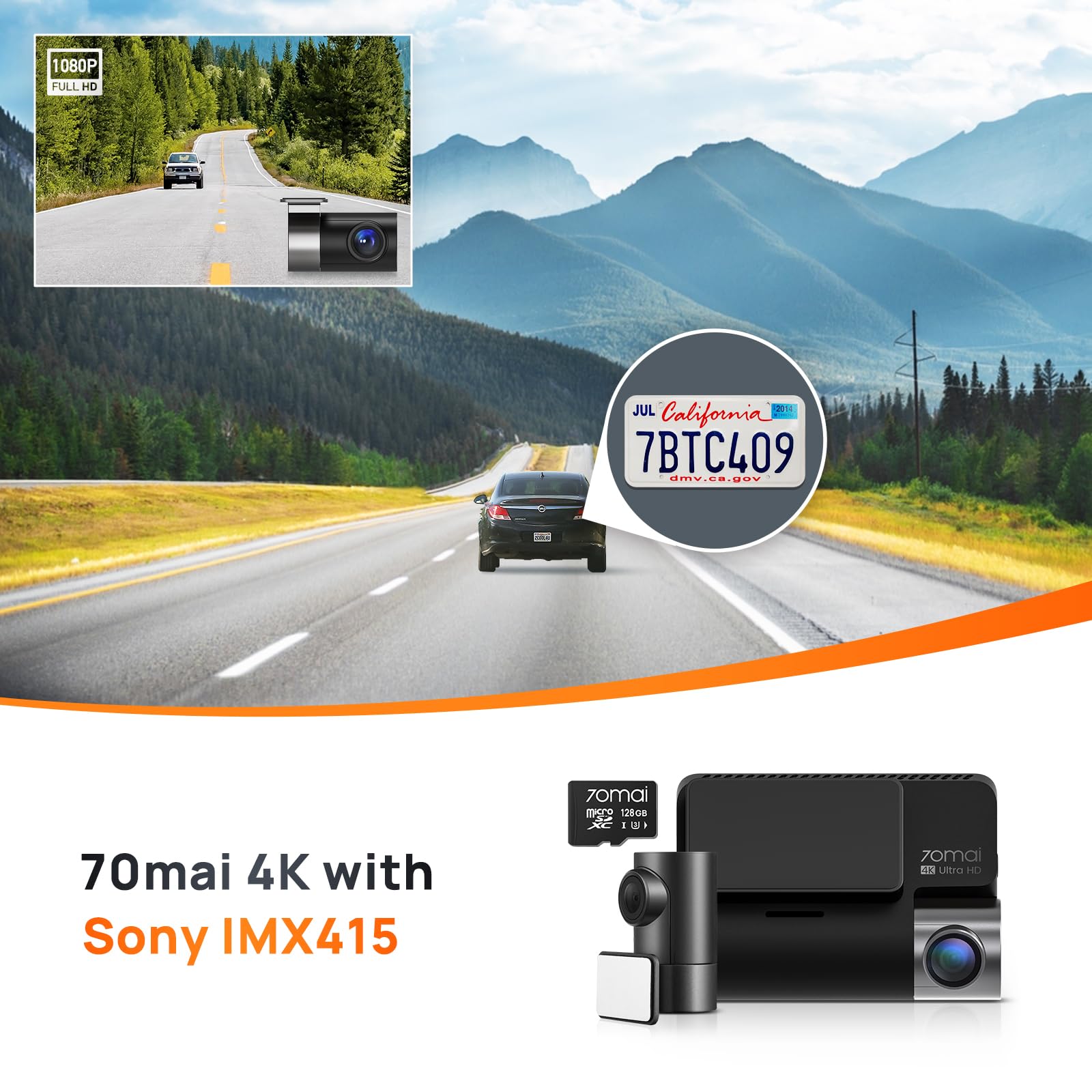 Foto 3 pulgar | Dash Cam 70mai 4k A800s Delantera Y Trasera Con Wifi Y Gps De 128 Gb - Venta Internacional.