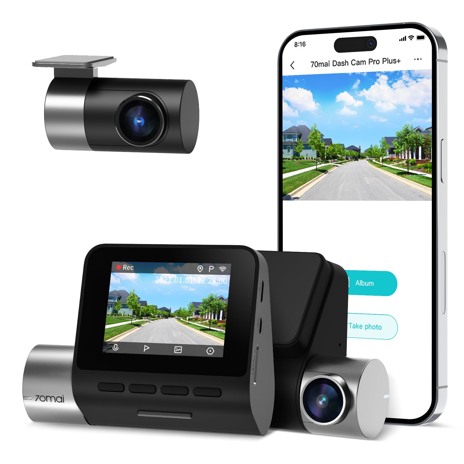 Dash Cam 70mai A500s 2.7k Uhd Delantera Y Trasera Con Wifi Gps De 2 Pulgadas - Venta Internacional.
