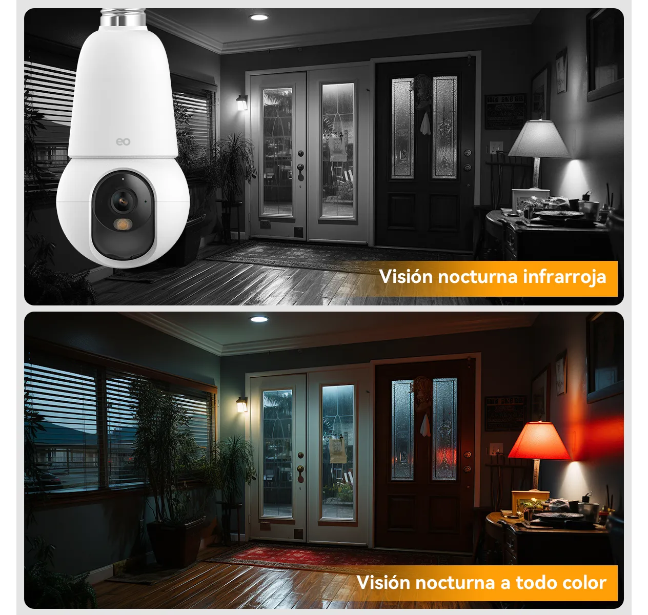 Foto 3 pulgar | Camara De Seguridad Bulb Cam 2c 3mp E27 Eo Safe Imports  Esi-19569 Blanco