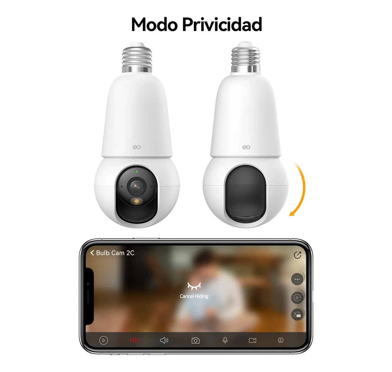 Foto 5 pulgar | Camara De Seguridad Bulb Cam 2c 3mp E27 Eo Safe Imports  Esi-19569 Blanco