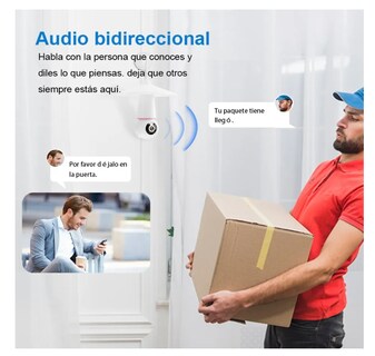 Foto 3 | Cámara De Seguridad Wifi 360° Con Led Alarma Visión Nocturna Eo Safe Imports Esi-19568 Blanco