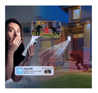 Foto 4 | Cámara De Seguridad Wifi 360° Con Led Alarma Visión Nocturna Eo Safe Imports Esi-19568 Blanco