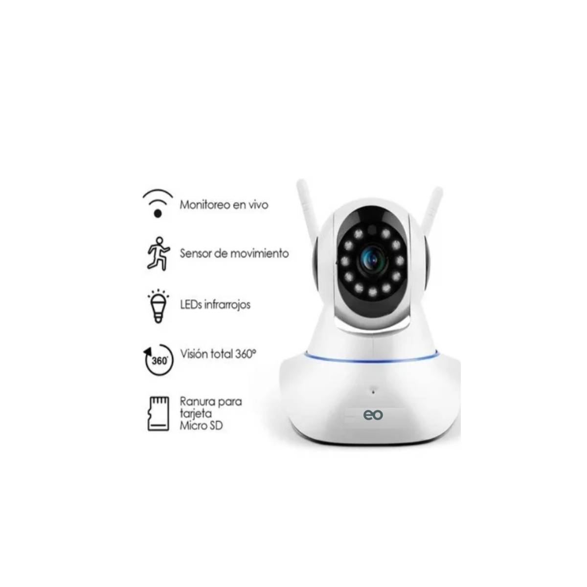 Foto 5 pulgar | Cámara De Seguridad Wifi Para Interiores, Visión Nocturna, Detección De Movimiento Eo Safe Imports Esi-19566 Blanco