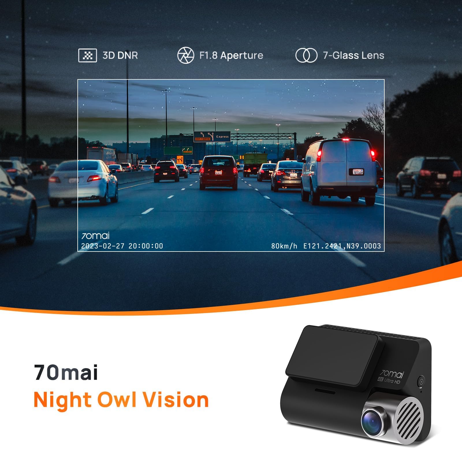 Foto 4 pulgar | Dash Cam 70mai A800s 4k Delantera Y Trasera Con Wifi Y Gps - Venta Internacional.