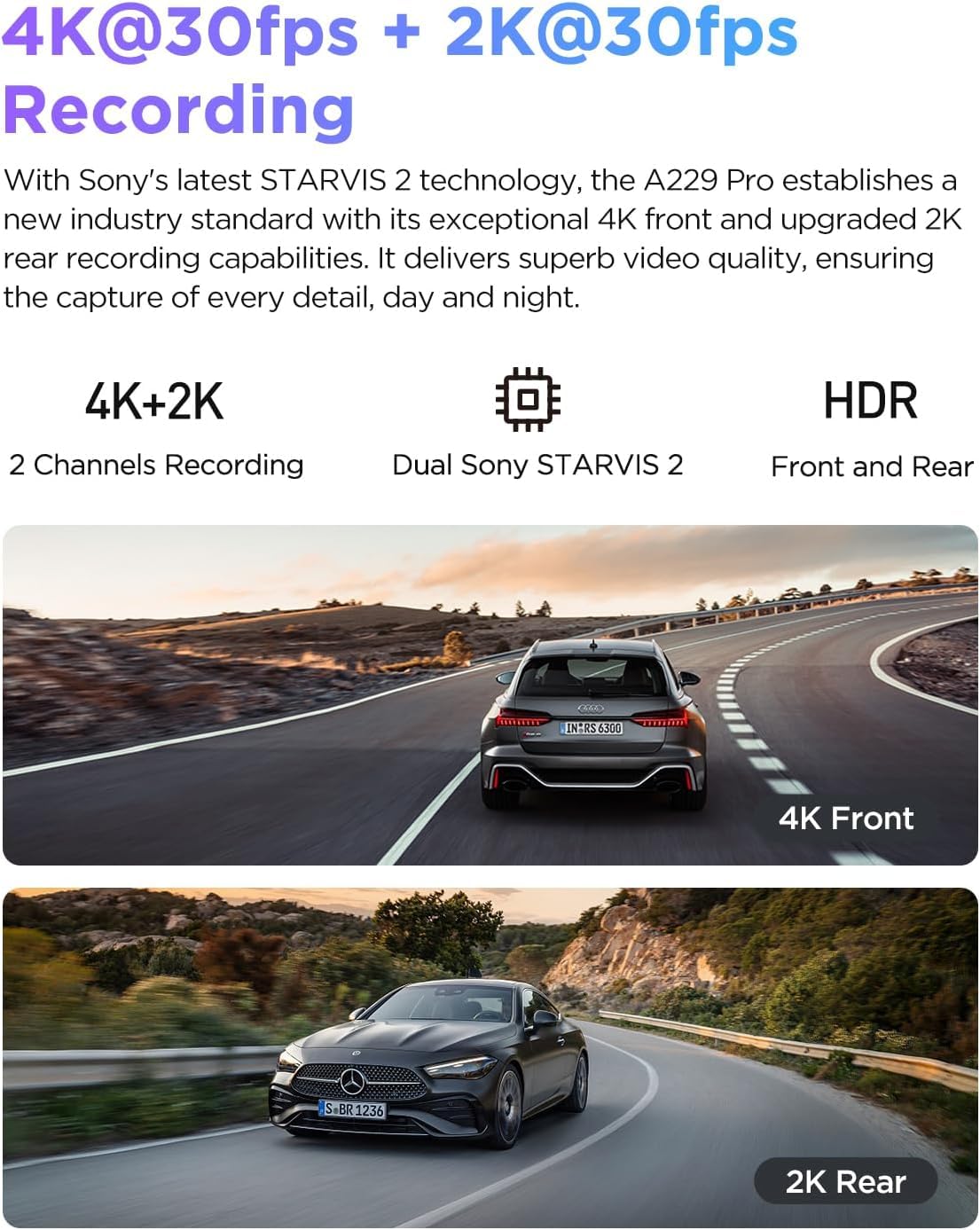 Foto 2 | Cámara De Salpicadero Viofo A229 Pro 4k Hdr Dual Starvis 2 Imx678 Imx675 - Venta Internacional.