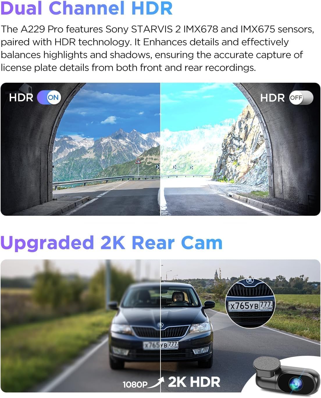 Foto 5 pulgar | Cámara De Salpicadero Viofo A229 Pro 4k Hdr Dual Starvis 2 Imx678 Imx675 - Venta Internacional.