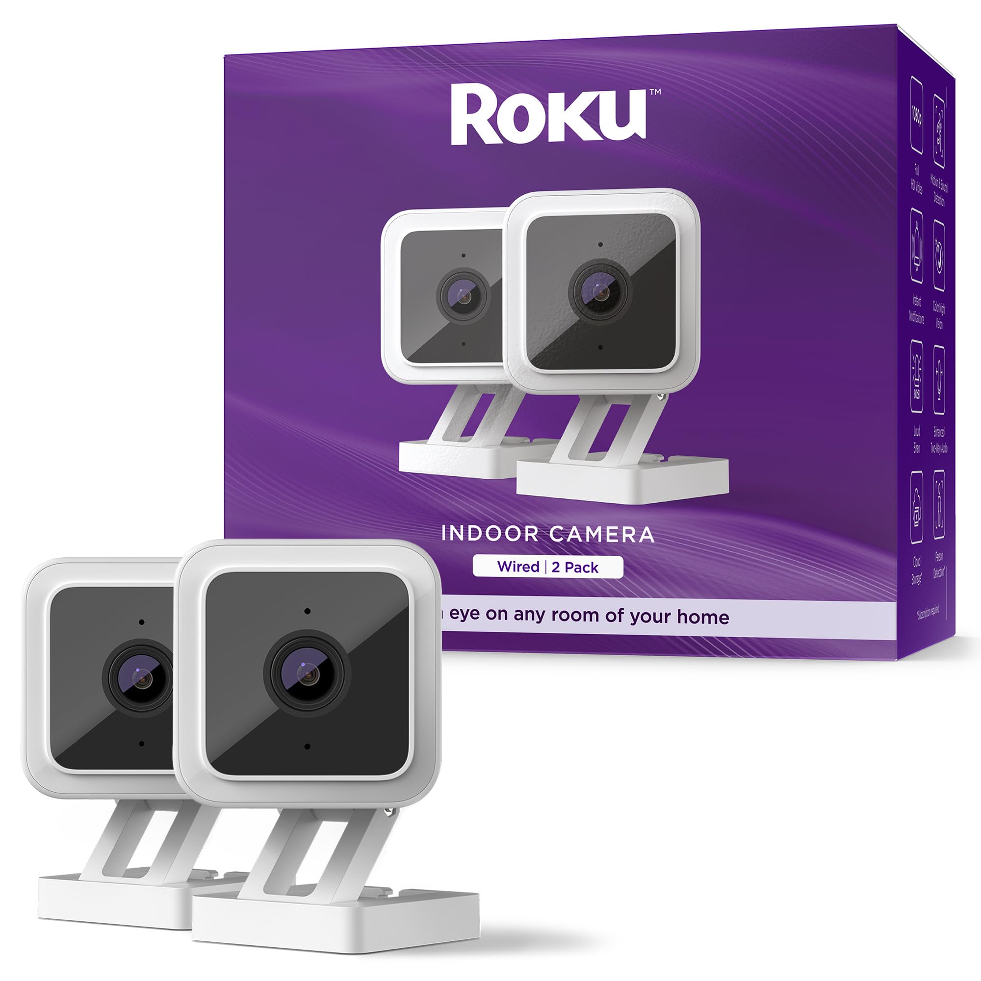 Cámara De Seguridad Roku Indoor 1080p Hd Con Visión Nocturna En Color - Venta Internacional.