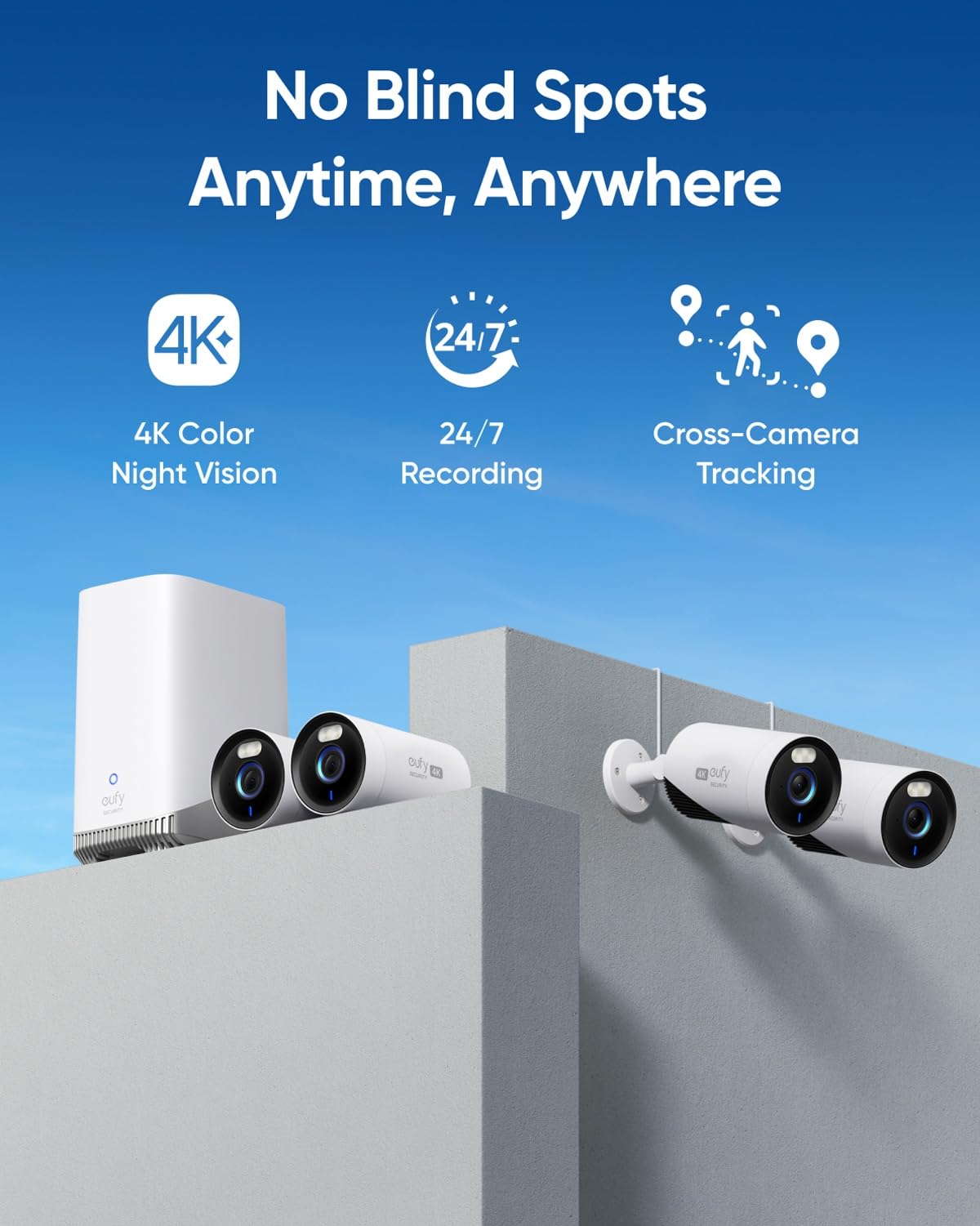 Foto 3 pulgar | Cámara De Seguridad Eufy Security Eufycam E330 4k 2-cam Kit - Venta Internacional.