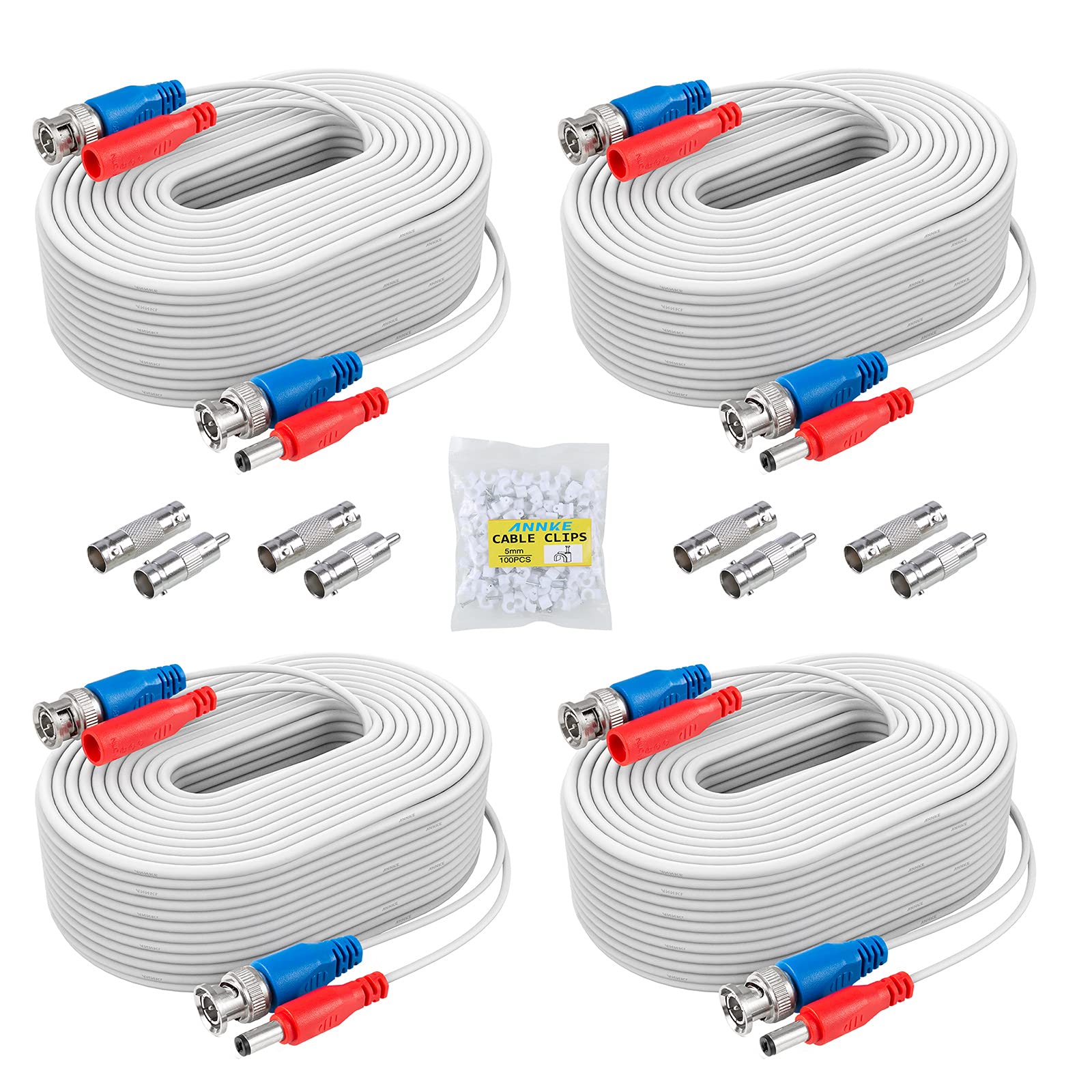 Paquete De 4 Cables De Alimentación De Vídeo Annke De 30 M Con Conectores Y Clips - Venta Internacional. $1,083