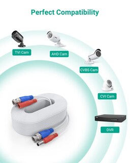 Foto 4 | Paquete De 4 Cables De Alimentación De Vídeo Annke De 30 M Con Conectores Y Clips - Venta Internacional.