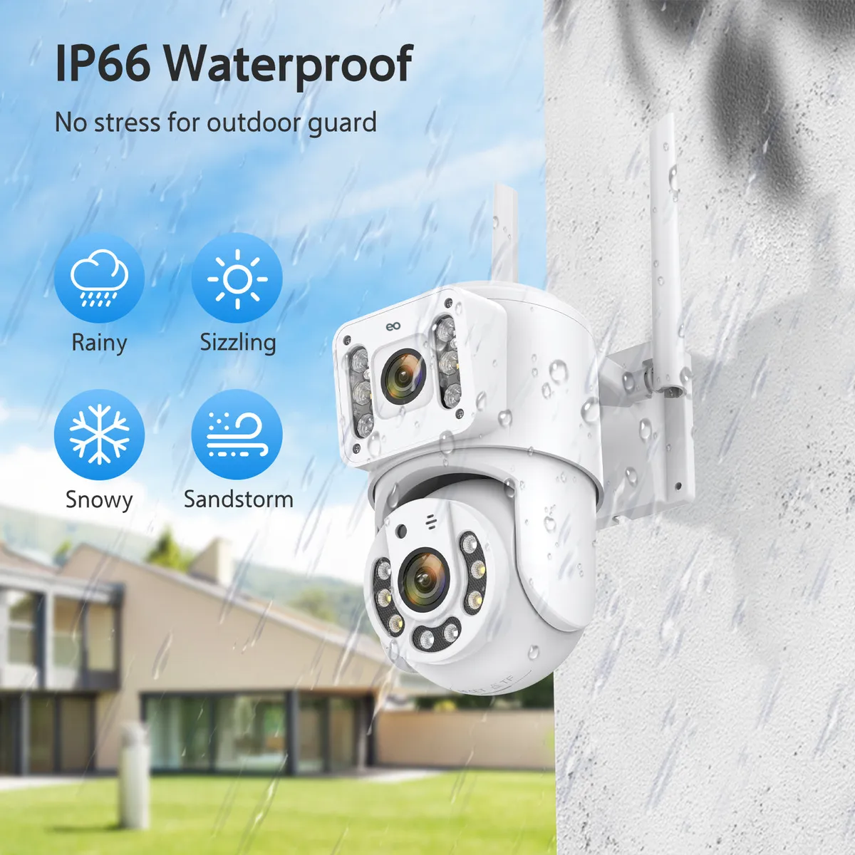 Foto 4 pulgar | Cámara De Seguridad Ptz Wifi Ip66, Impermeable, Visión Nocturna En Color Eo Safe Imports Esi-19887 Blanco