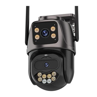 Foto 1 | Cámara De Seguridad Exterior Wifi 4k 8mp Doble Lente Visión Nocturna Eo Safe Imports Esi-19883 Negro