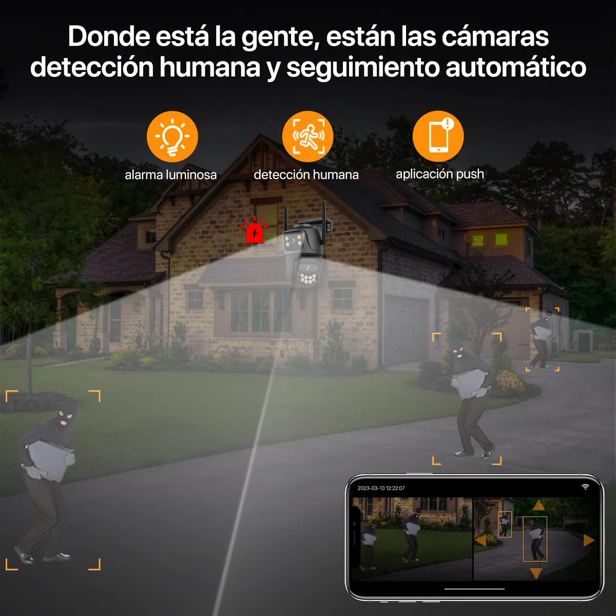 Foto 5 pulgar | Cámara De Seguridad Exterior Wifi 4k 8mp Doble Lente Visión Nocturna Eo Safe Imports  Esi-19883 Negro