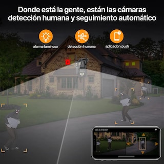 Foto 4 | Cámara De Seguridad Exterior Wifi 4k 8mp Doble Lente Visión Nocturna Eo Safe Imports Esi-19883 Negro