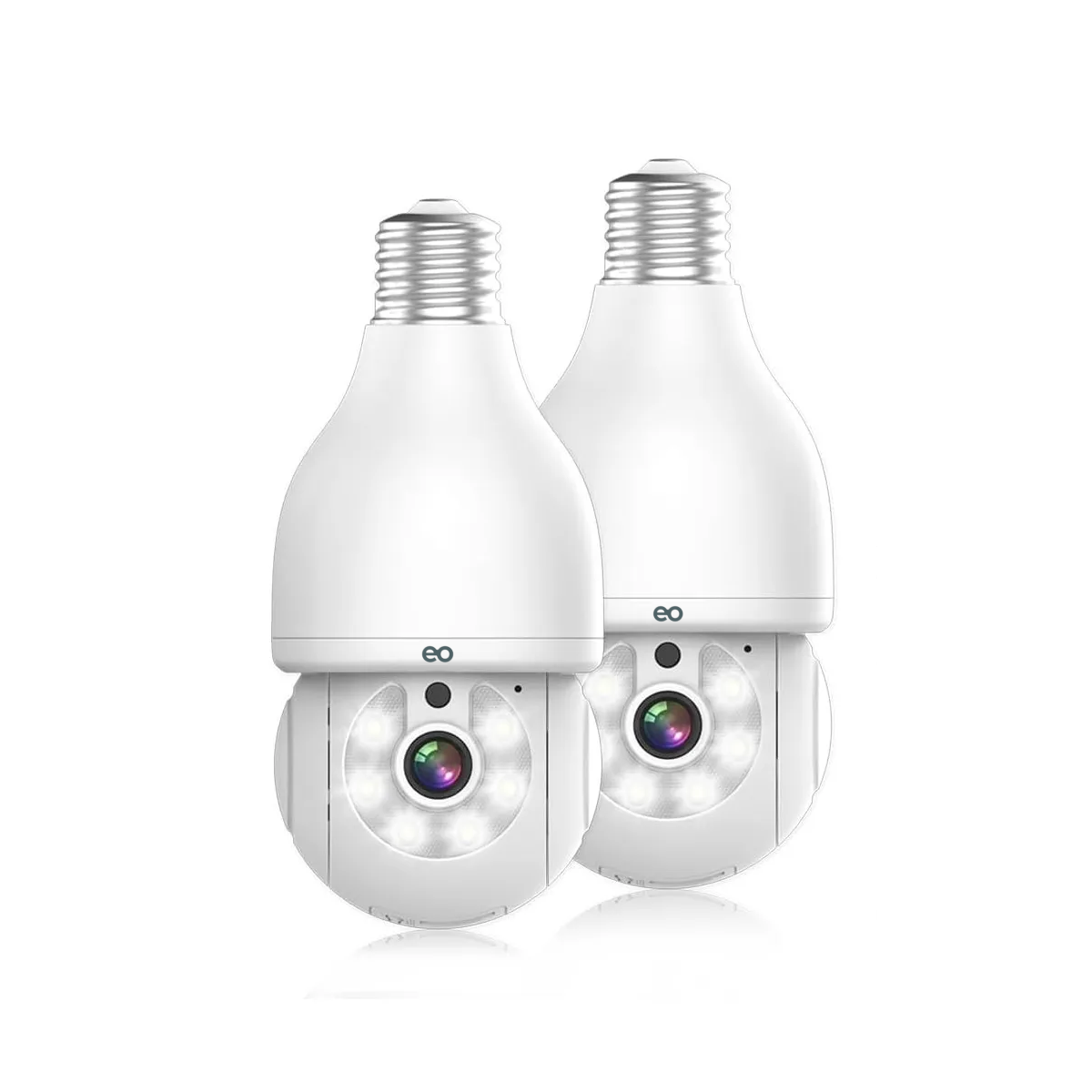 Foto 2 pulgar | 2pcs Foco Con Camara De Seguridad Wifi 2mp Eo Safe Imports Esi-19885 Blanco