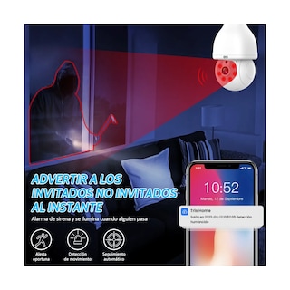 Foto 2 | 2pcs Foco Con Camara De Seguridad Wifi 2mp Eo Safe Imports Esi-19885 Blanco