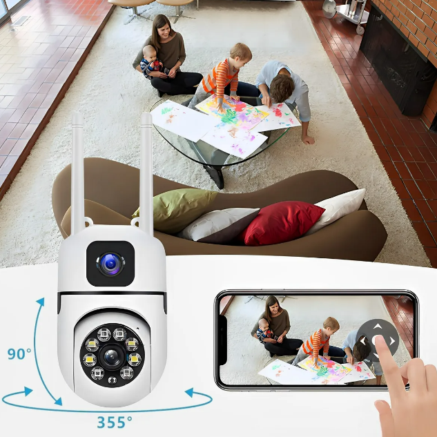 Foto 4 pulgar | Xtellar Cámara De Seguridad Wifi Hd 4mp Doble Lente  Pack De 2 Unidades