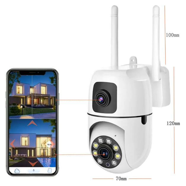 Foto 5 pulgar | Xtellar Cámara De Seguridad Wifi Hd 4mp Doble Lente  Pack De 2 Unidades