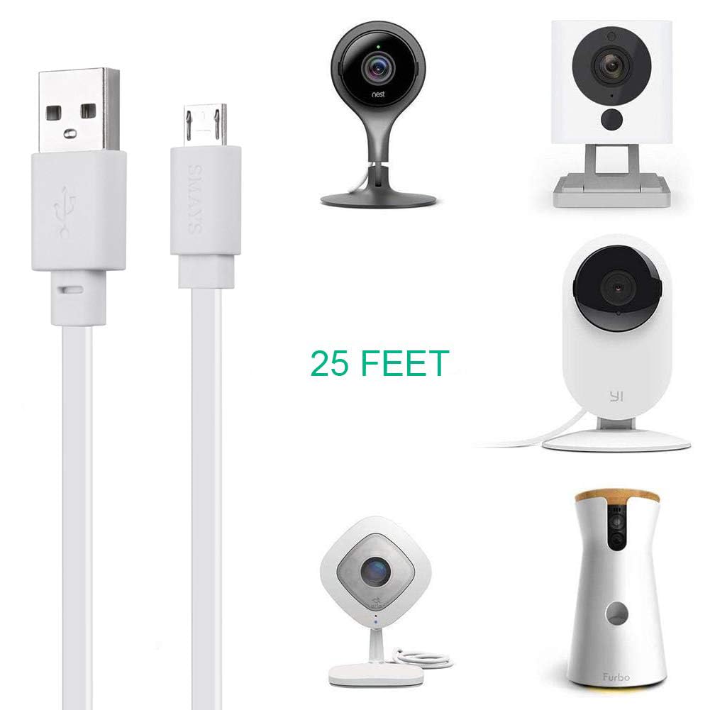 Foto 2 | Cable De Extensión De Alimentación Smays De 25 Pies Para Wyze Cam Pan V2  Blink Mini - Venta Internacional.