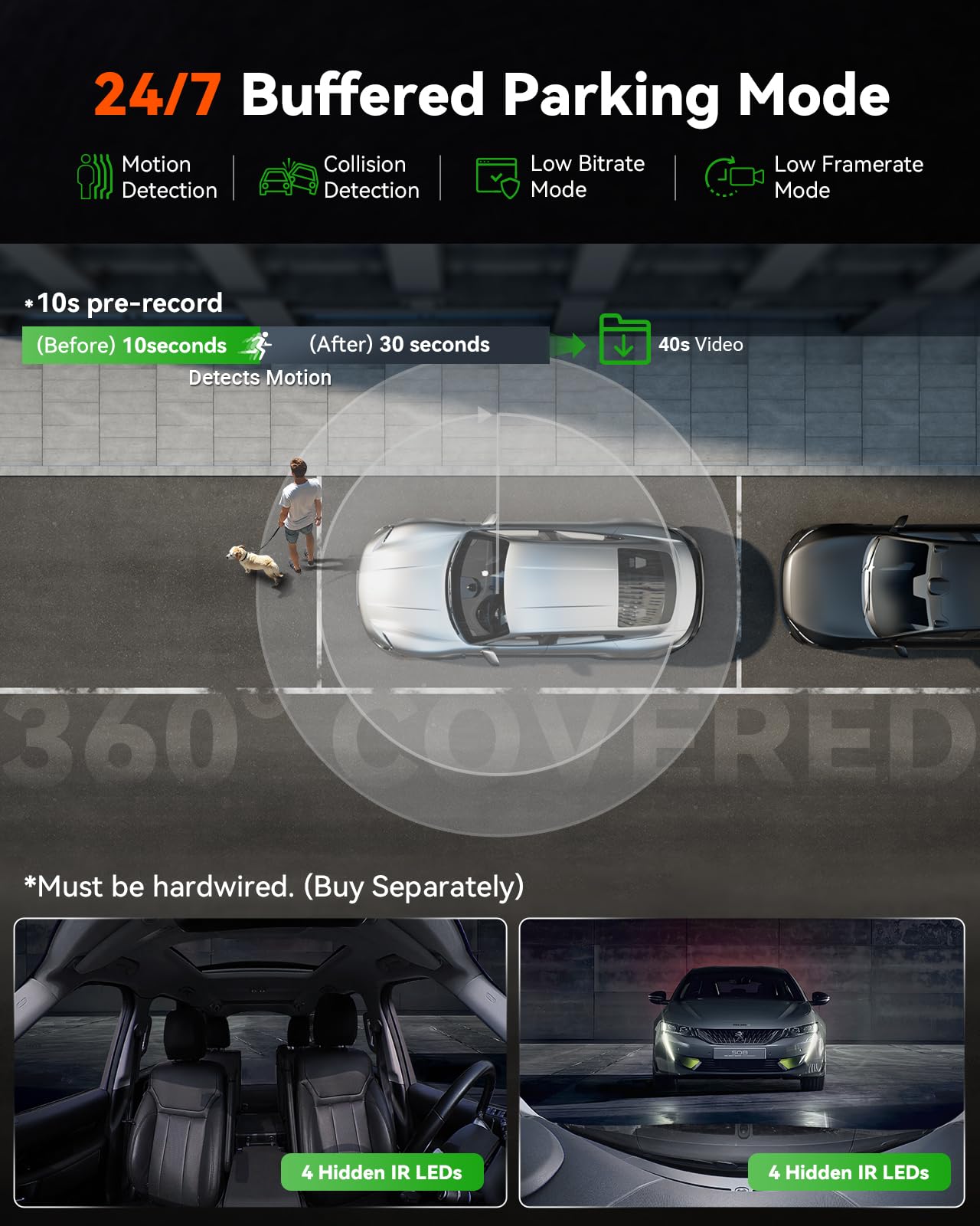 Foto 6 | Dash Cam Vantrue E360 Plus  3 Canales  360°  Wifi 1944p - Venta Internacional.